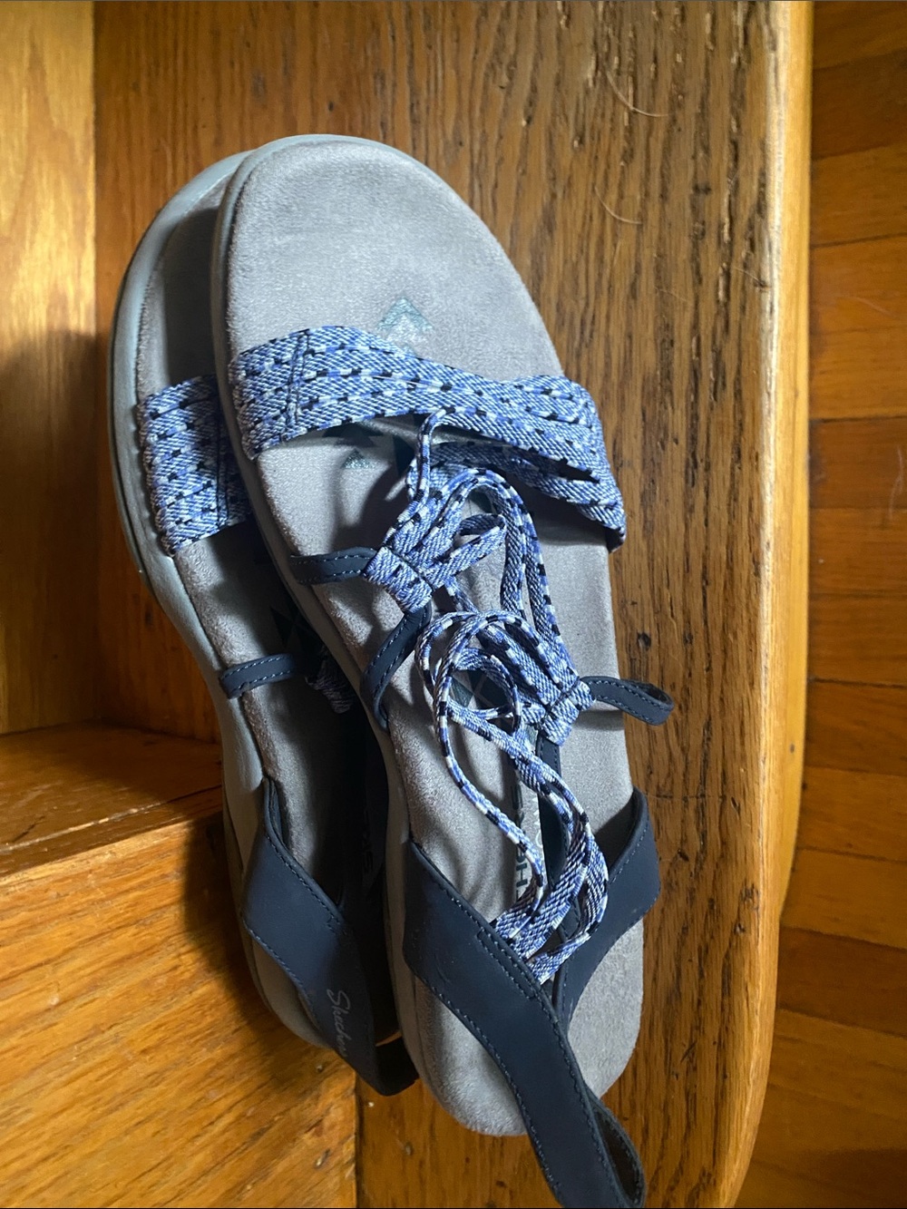 Skechers Navy Braided Lace-Up Women's Sandals - Picture 5 of 5